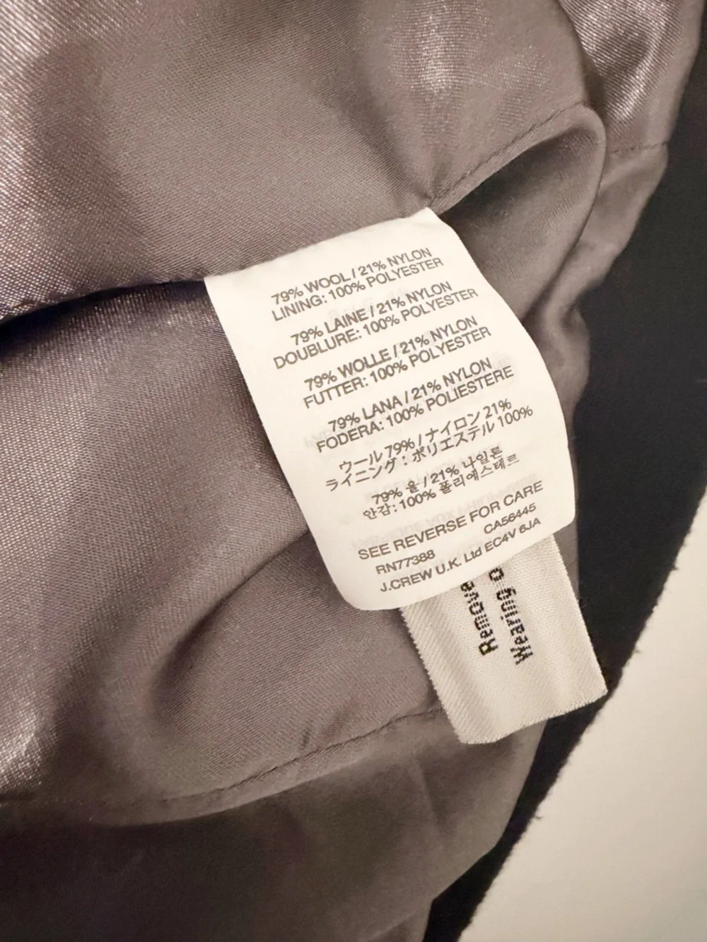 J. Crew zip approximate